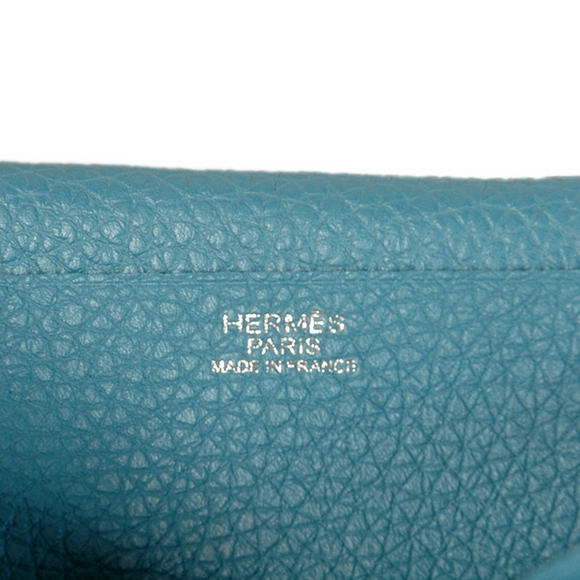 High Quality Hermes Bearn Japonaise Original Leather Wallet H8022 Blue Fake - Click Image to Close